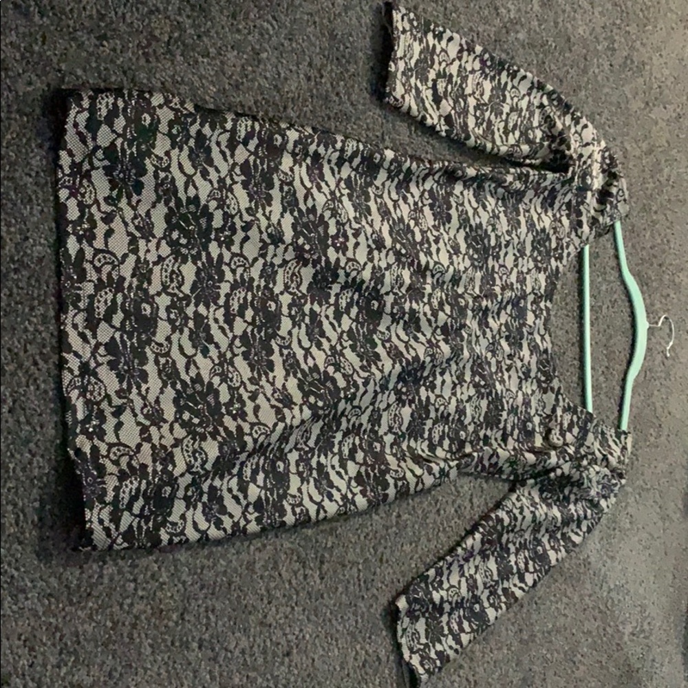 Dress with black flower pattern